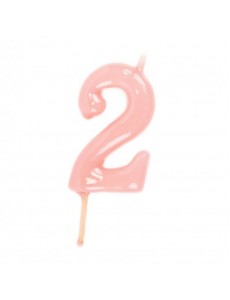 Vela Número 2 Rosa Claro